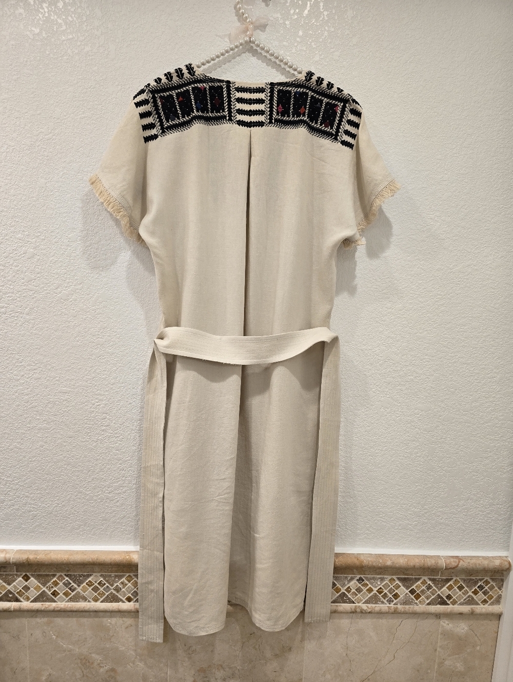 Madewell Embroidered Tribal Paradise Linen Blend Dress S - Picture 4 of 10